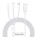 Baseus Superior Series 3-in-1 Fast Charging Data Cable White